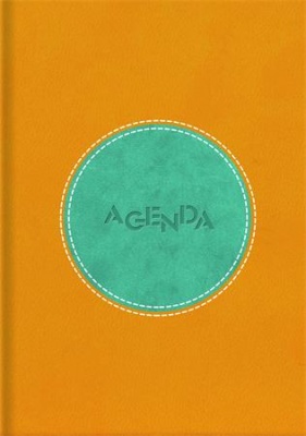 Naptár, tervező, A5, napi, DAYLINER "Central", sárga-türkiz