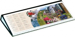 Naptár, asztali, fekvő, CSÍZIÓ "Öko", fekete