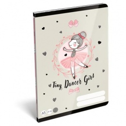 Füzet, tűzött, A5, kockás, 32 lap LIZZYSULI, "Tiny Dancer, Lovely Ballerina", "27-32"
